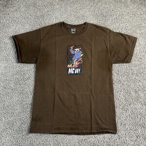 Bag Boy Shirt Mens Medium Brown Graphic Devil City Fire Skate Streetwear Tee